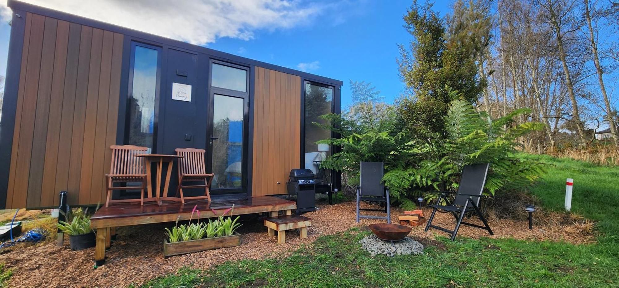 Cozy Cabin2 With Outdoor Bath At Dairy Flat Farm Waitoki Exterior foto